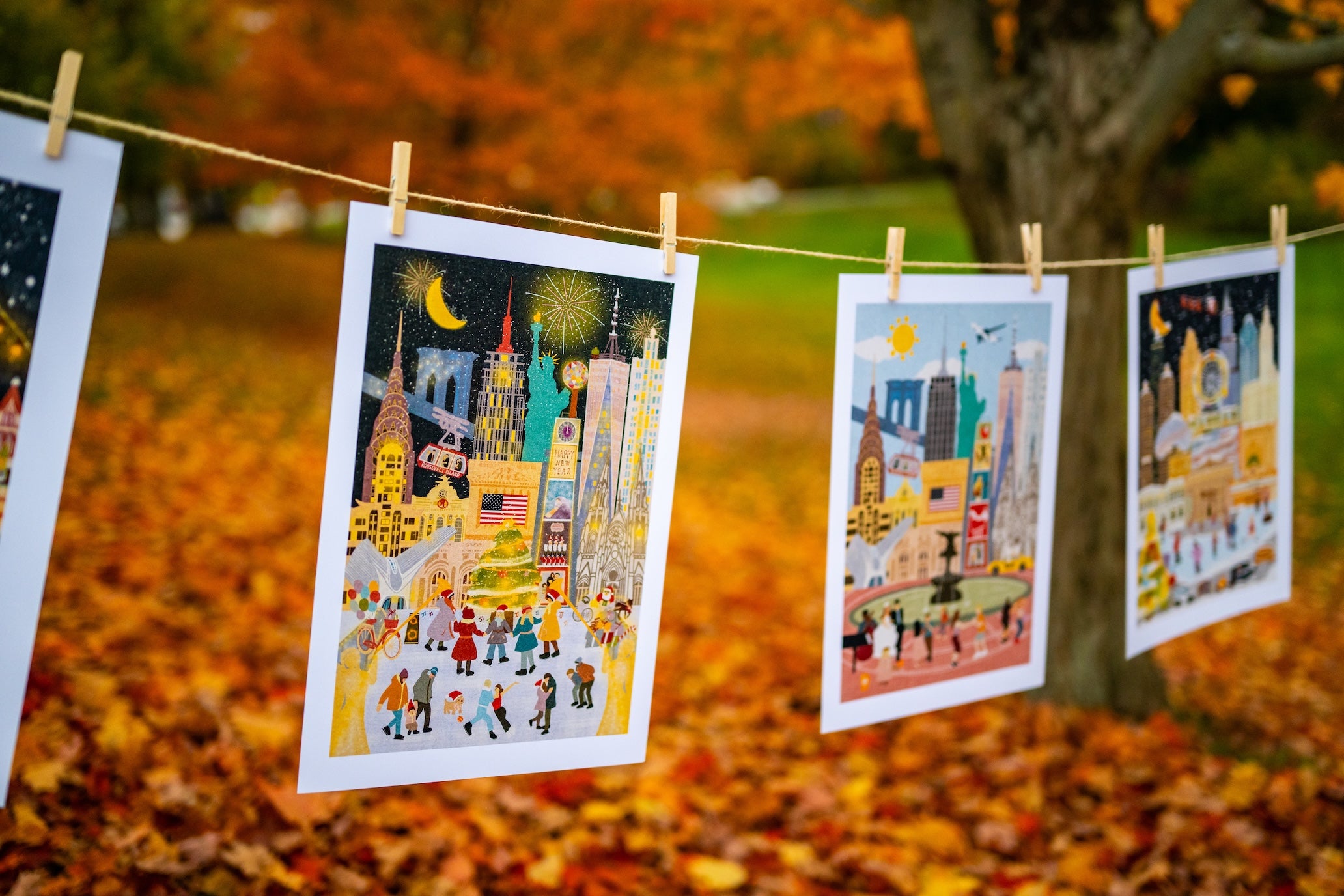 New York Summer and Winter Double-Sided Jigsaw Puzzle