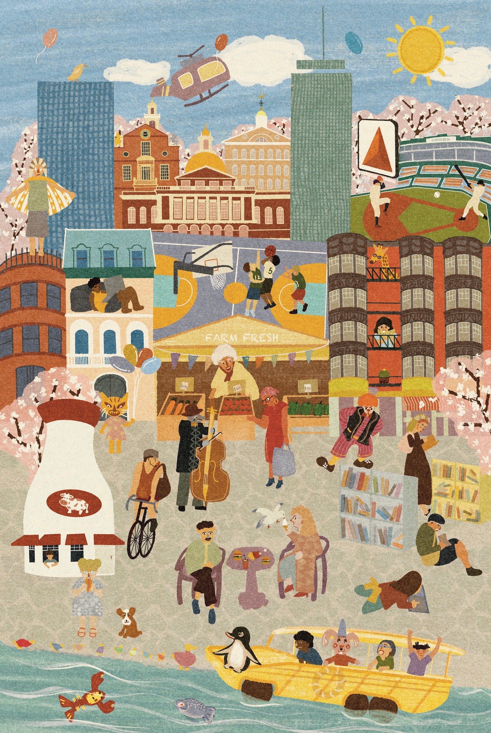 Boston Day and Night Double Sided Jigsaw Puzzle