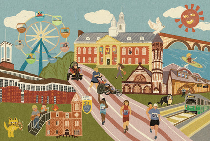 Newton Massachusetts Race Day and Carnival Night Double-Sided Jigsaw Puzzle