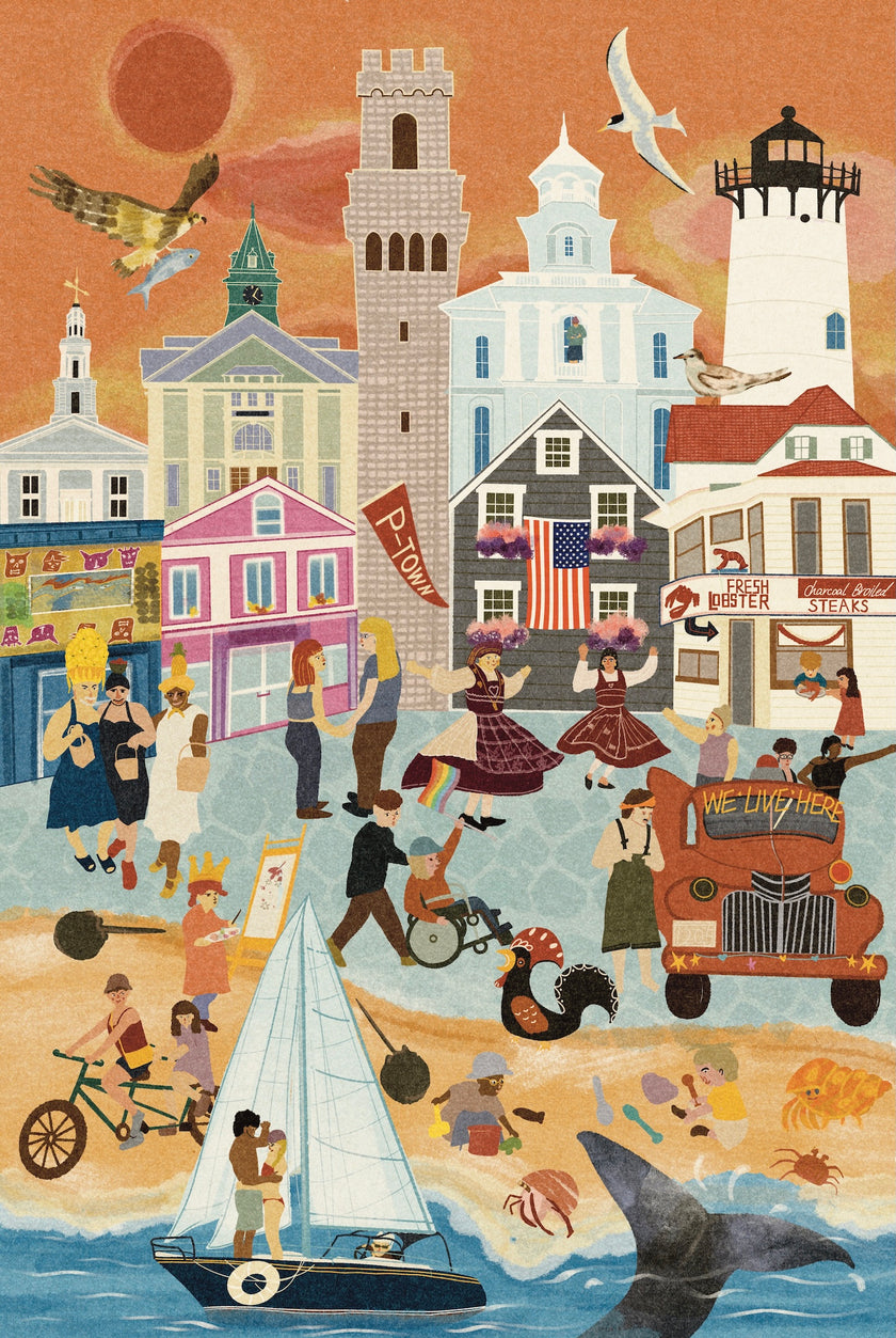 Provincetown Massachusetts Day and Night Double-Sided Jigsaw Puzzle