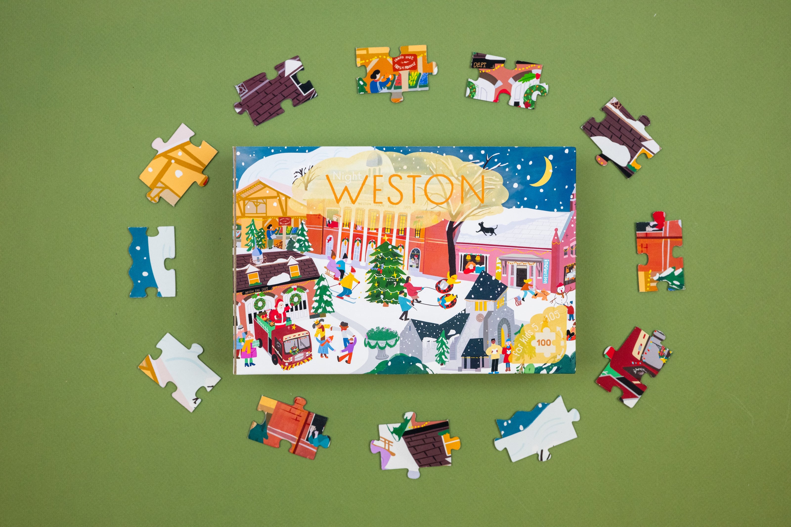 Weston Massachusetts Day & Night Double-Sided Keepsake Puzzle