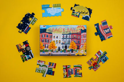 Boston Back Bay Fall and Winter Double-Sided Keepsake Puzzle