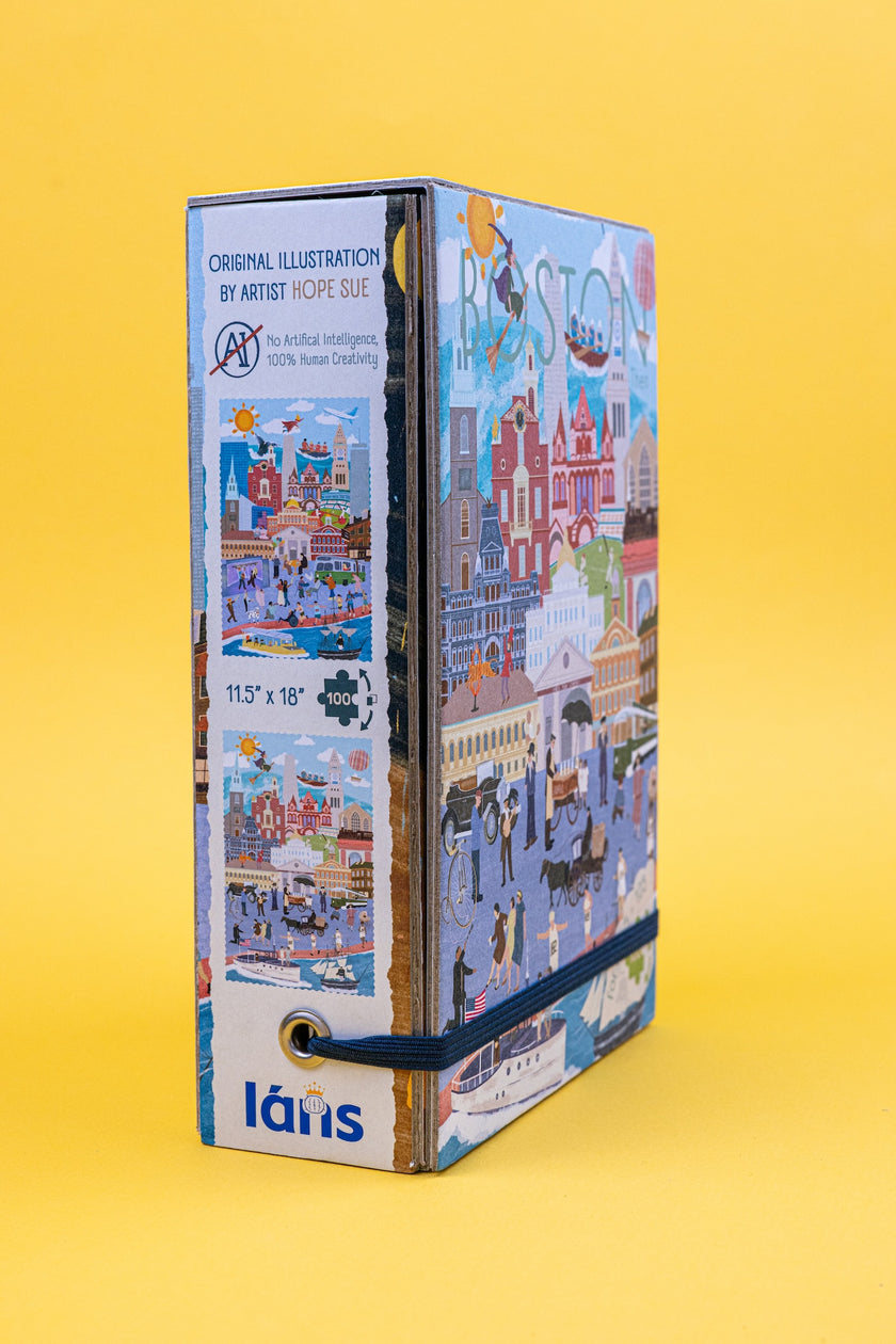 Boston Now-and-Then Double-Sided Jigsaw Puzzle