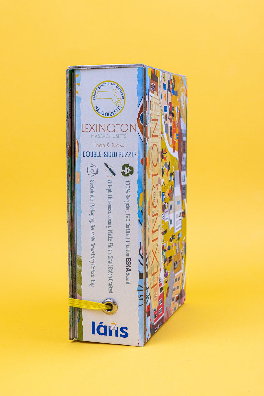 Lexington Massachusetts Then & Now Double-Sided Keepsake Puzzle