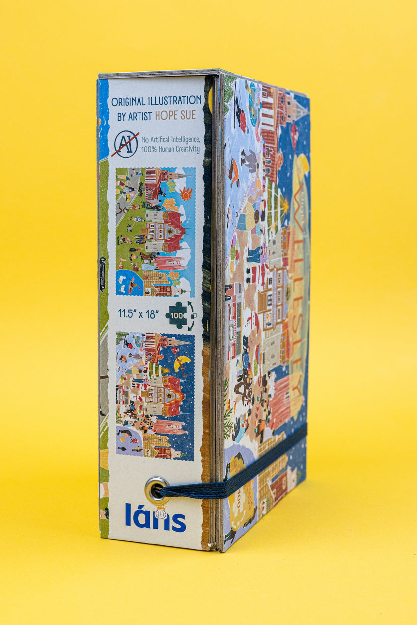 Wellesley Massachusetts Day & Night Double-Sided Keepsake Puzzle