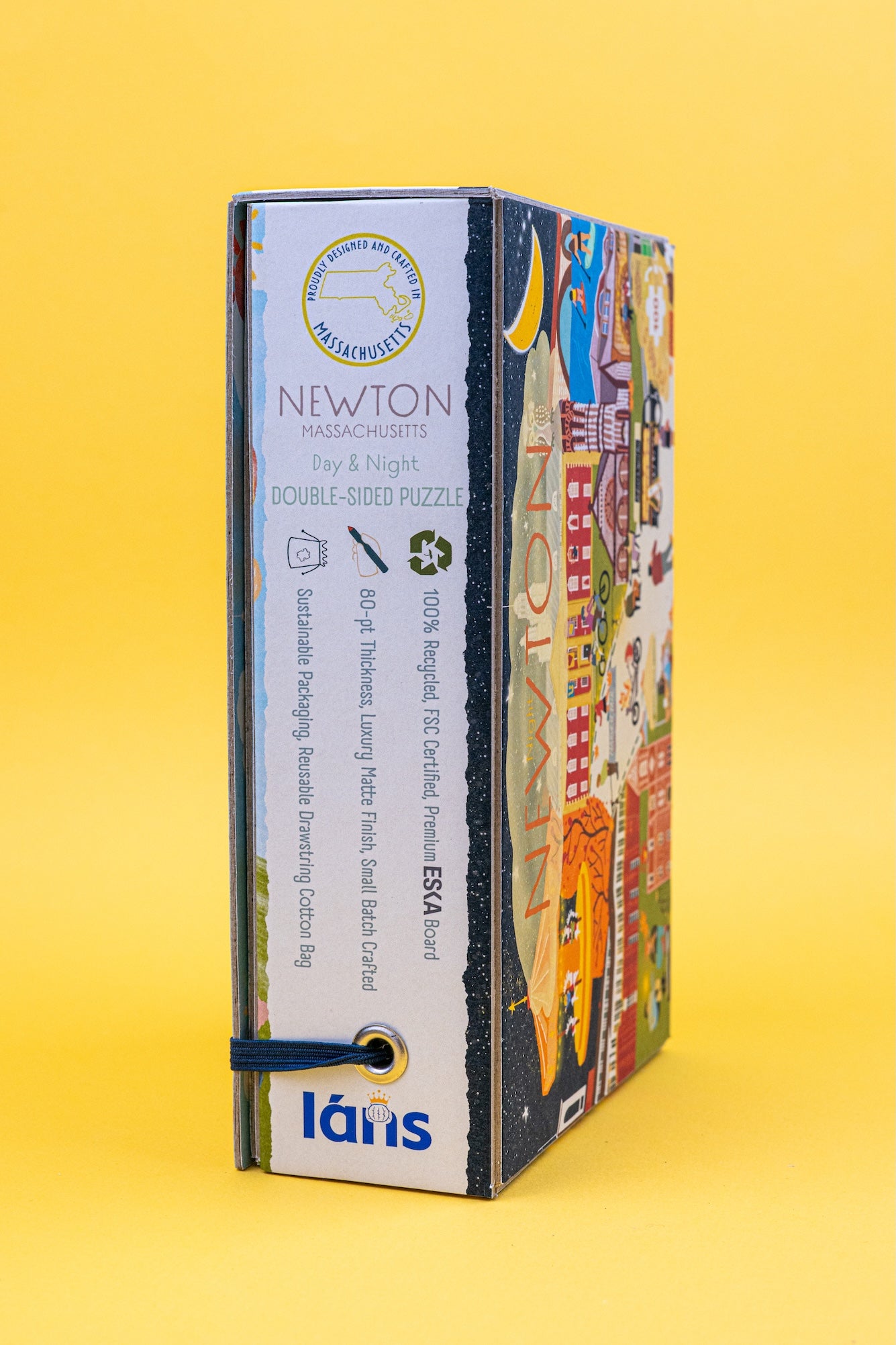 Newton Massachusetts Day & Night Double-Sided Keepsake Puzzle