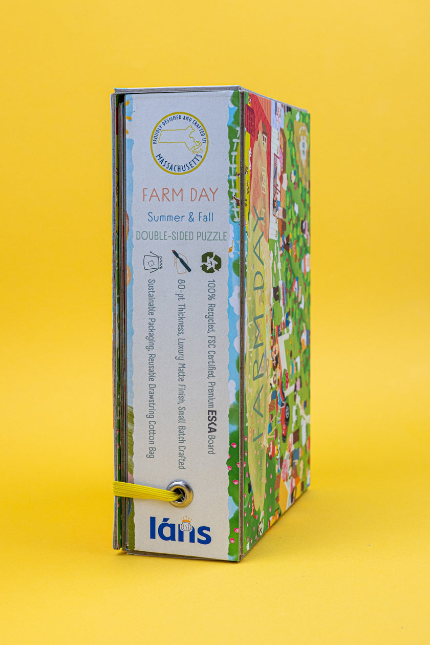 Farm Day Spring time and Fall Harvest Double-Sided Keepsake Puzzle