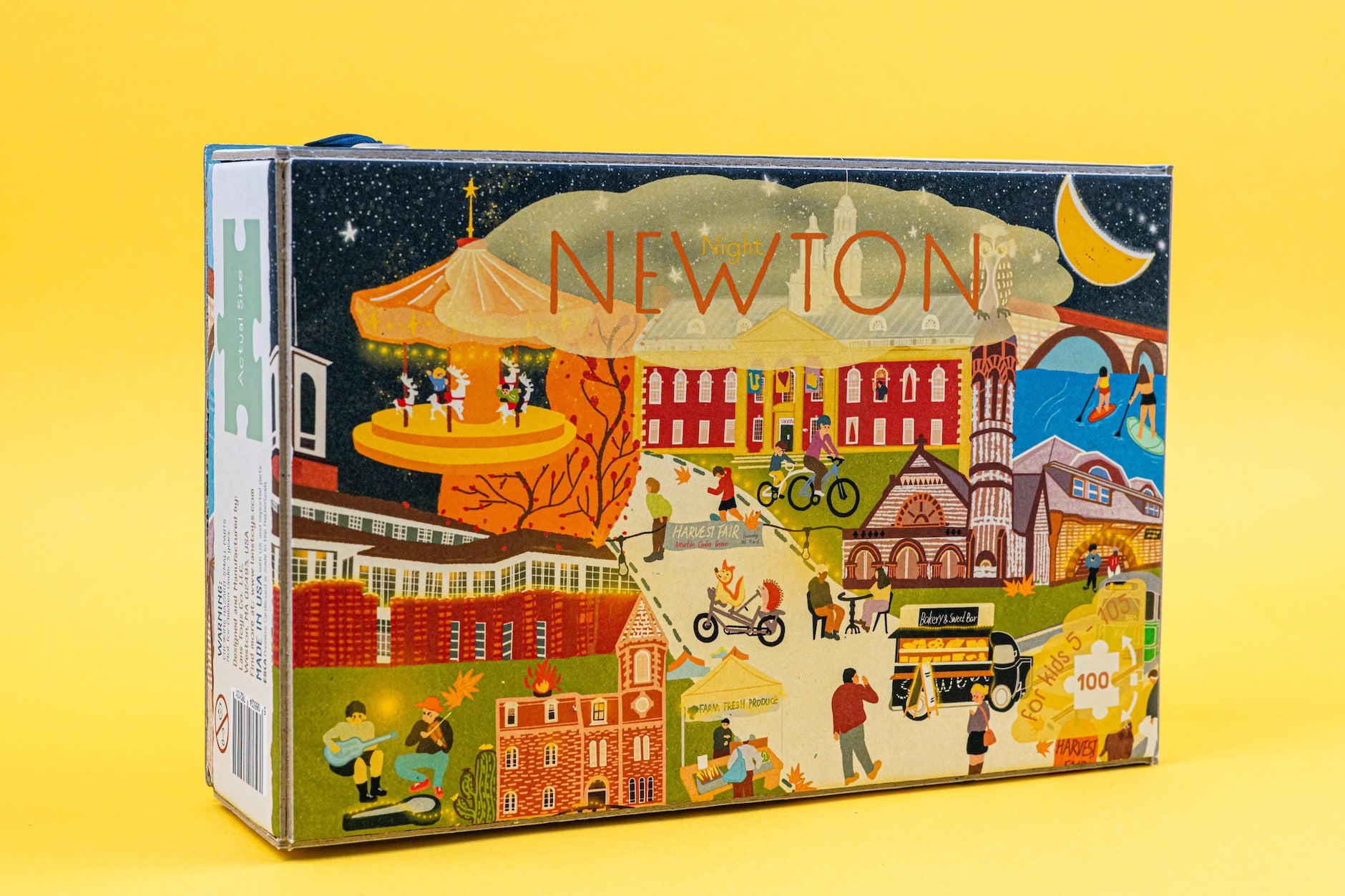 Newton Massachusetts Day & Night Double-Sided Keepsake Puzzle