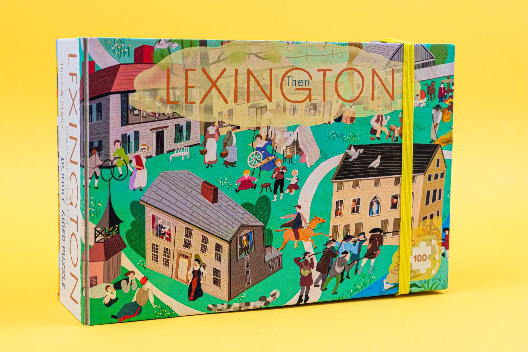 Lexington Massachusetts Then & Now Double-Sided Keepsake Puzzle