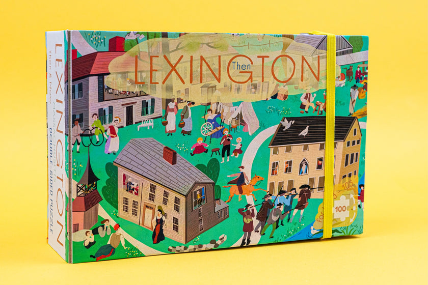 Lexington Massachusetts Then & Now Double-Sided Keepsake Puzzle