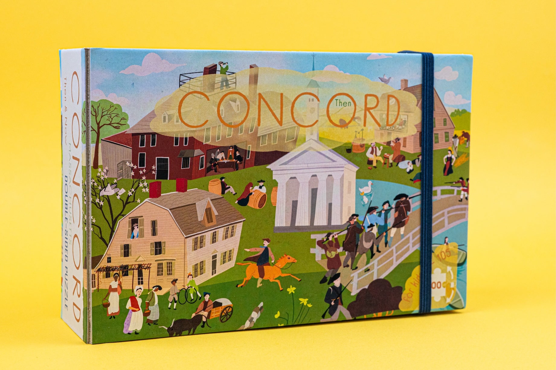Concord Massachusetts Then & Now Double-Sided Keepsake Puzzle
