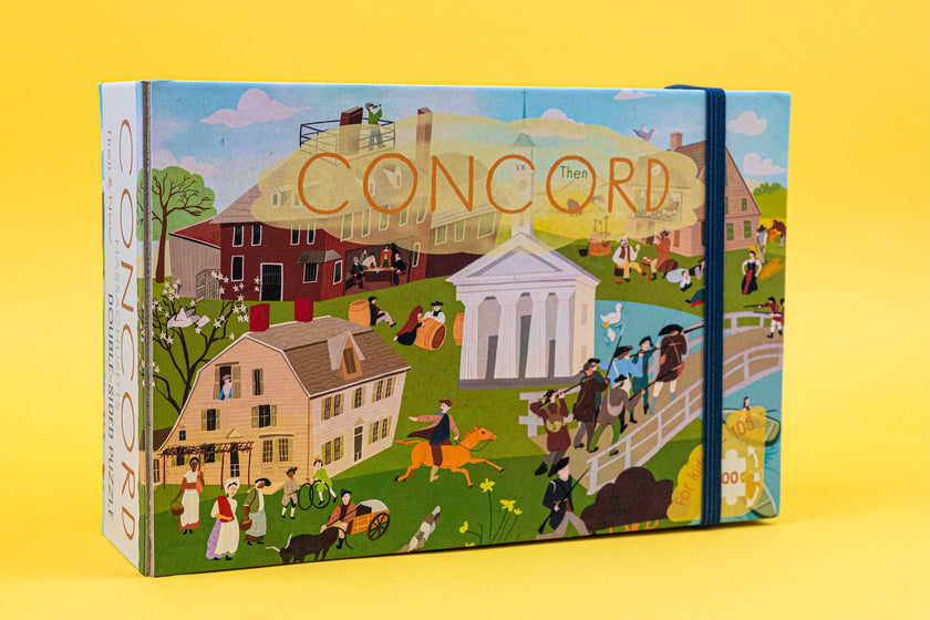 Concord Massachusetts Then & Now Double-Sided Keepsake Puzzle