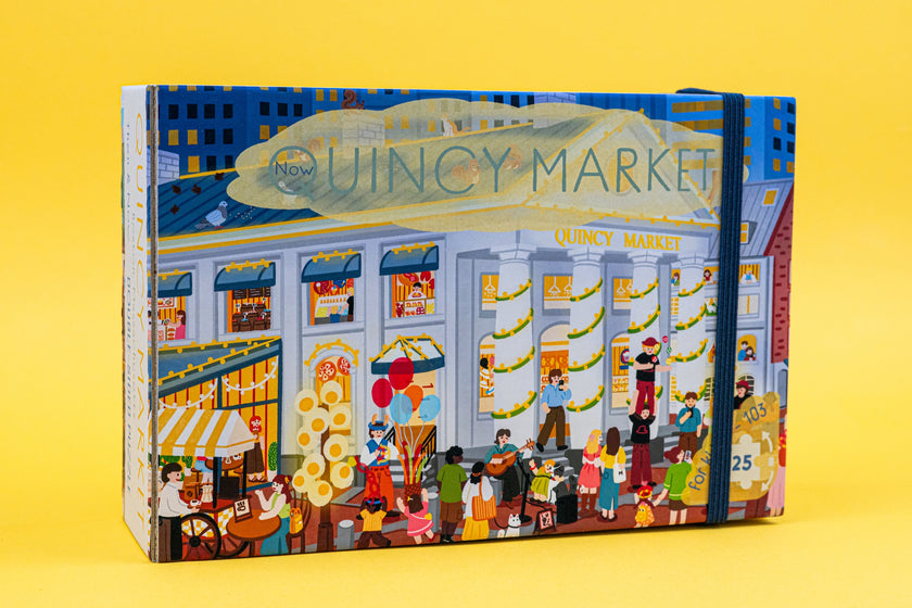 Tiny Historians: Boston Quincy Market Then & Now Double-Sided Jigsaw Puzzle