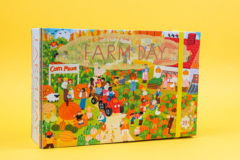 Farm Day Spring time and Fall Harvest Double-Sided Keepsake Puzzle