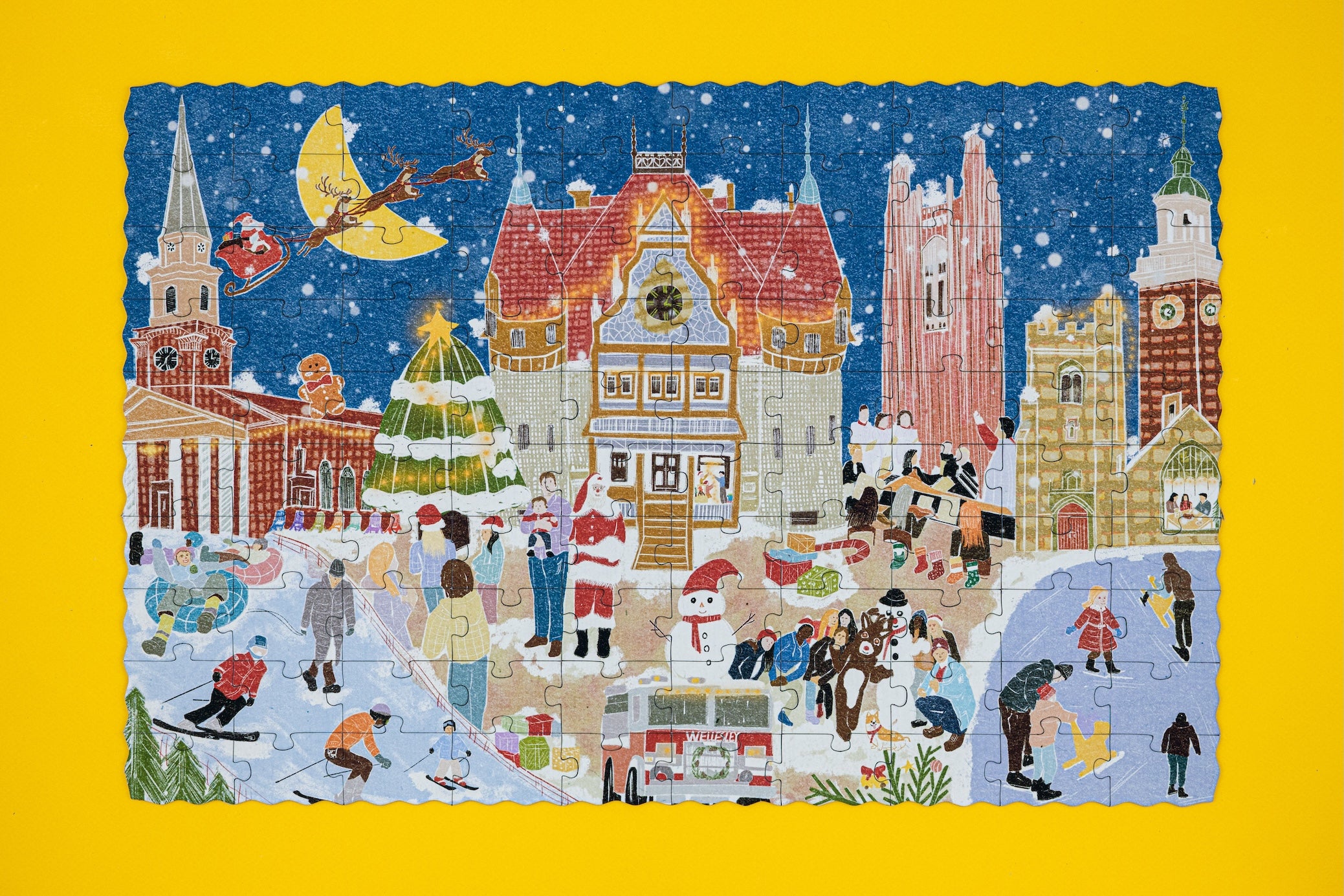 Wellesley Massachusetts Day & Night Double-Sided Keepsake Puzzle
