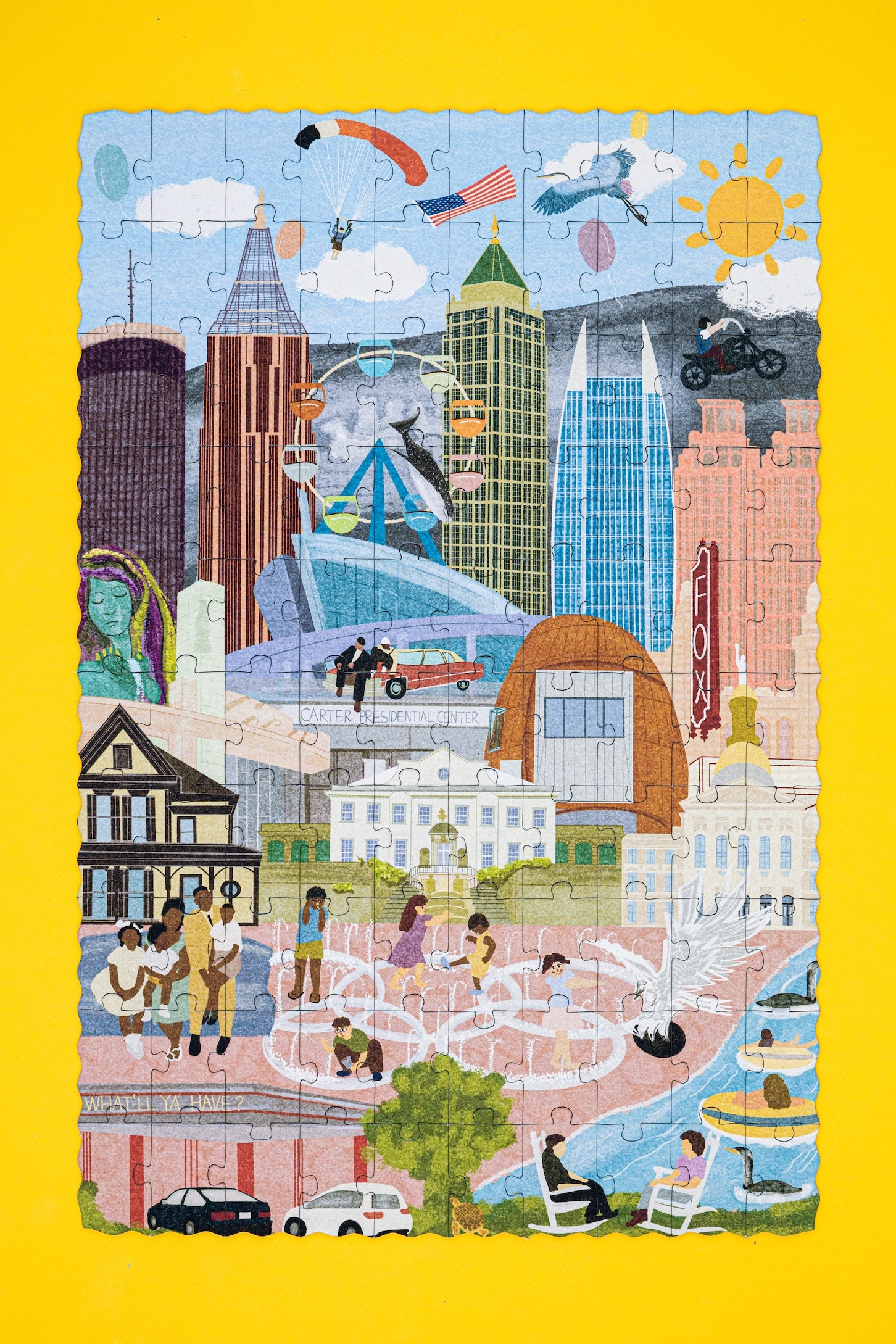 Atlanta Summer and Winter Double-Sided Jigsaw Puzzle