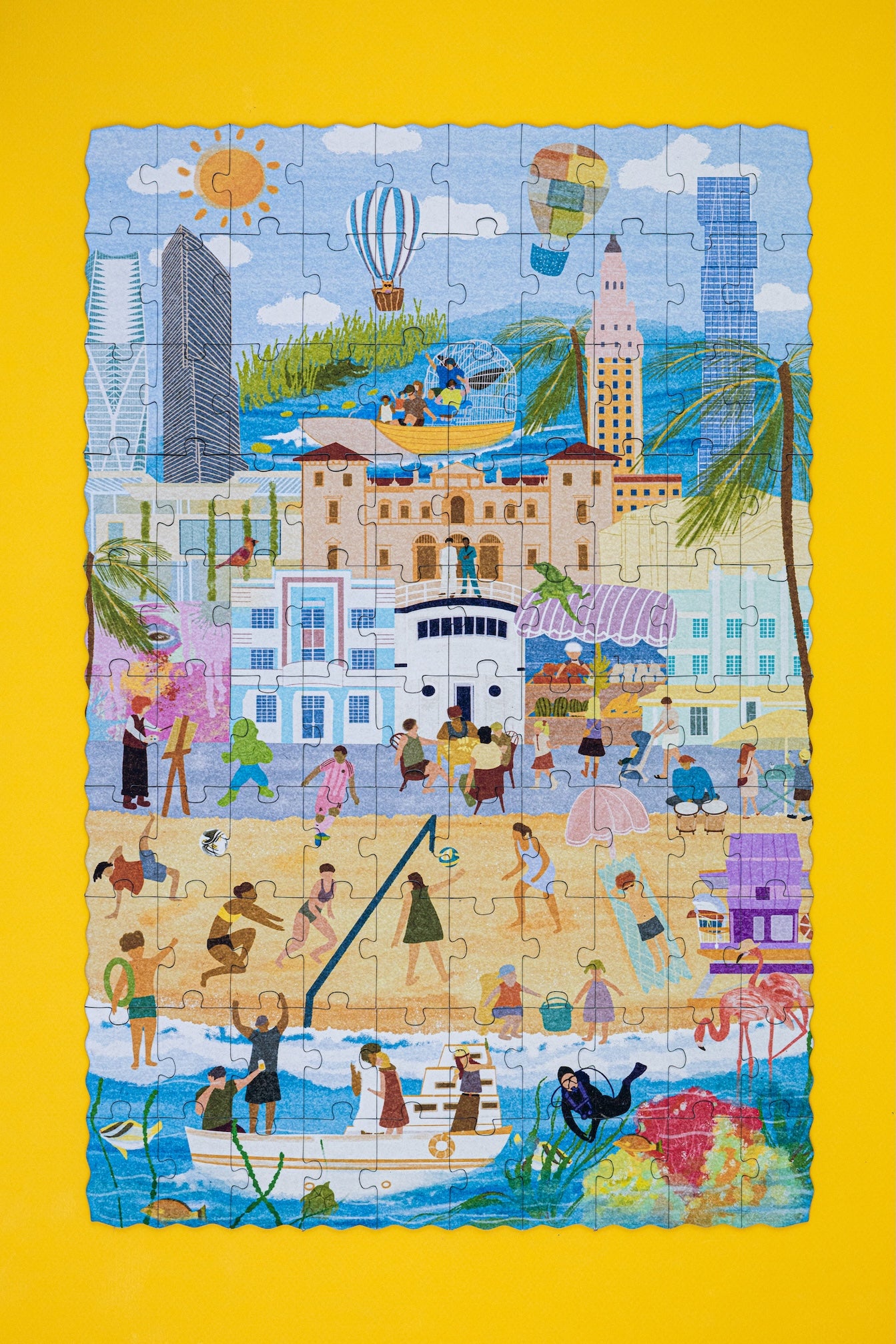 Miami Summer and Winter Double-Sided Jigsaw Puzzle