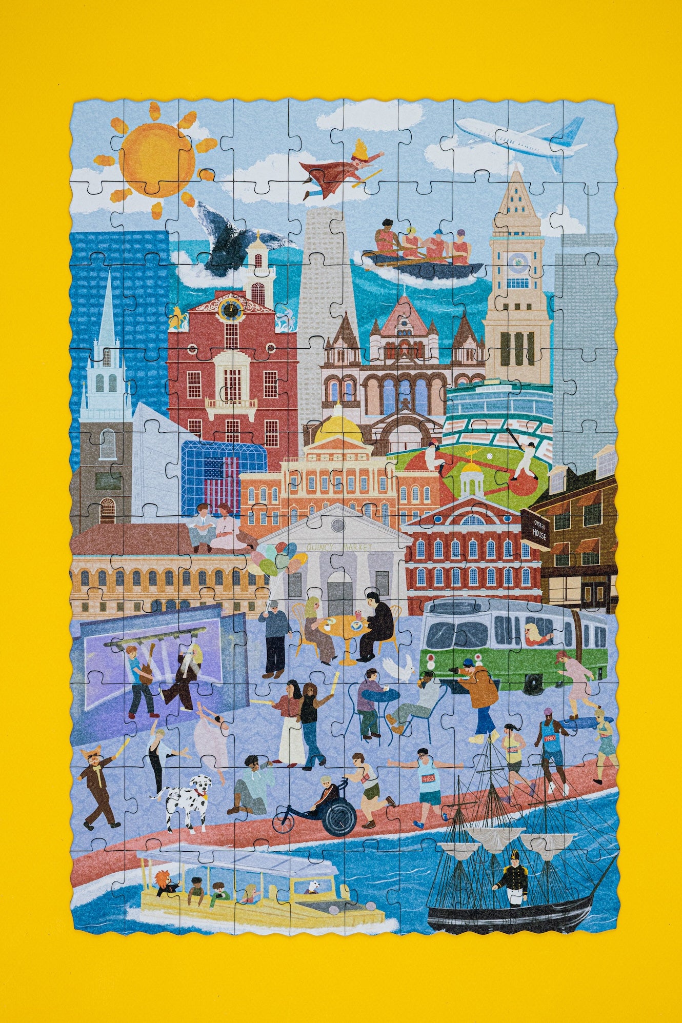 Boston Now-and-Then Double-Sided Jigsaw Puzzle