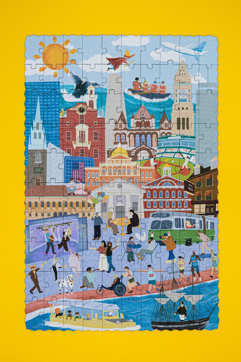 Boston Now-and-Then Double-Sided Jigsaw Puzzle