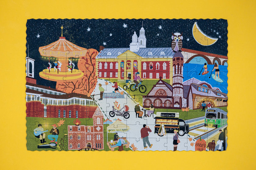 Newton Massachusetts Day & Night Double-Sided Keepsake Puzzle