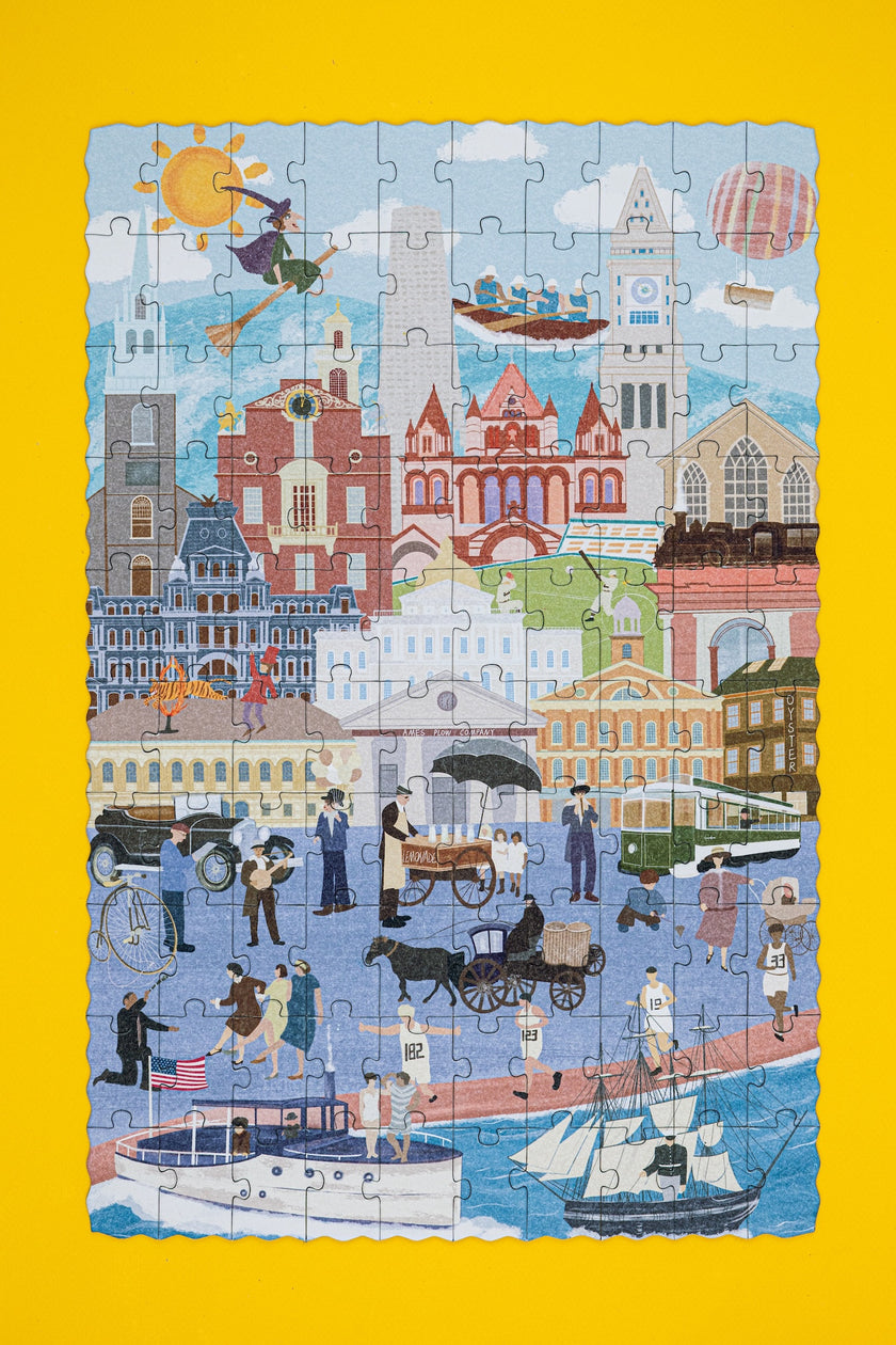Boston Now-and-Then Double-Sided Jigsaw Puzzle