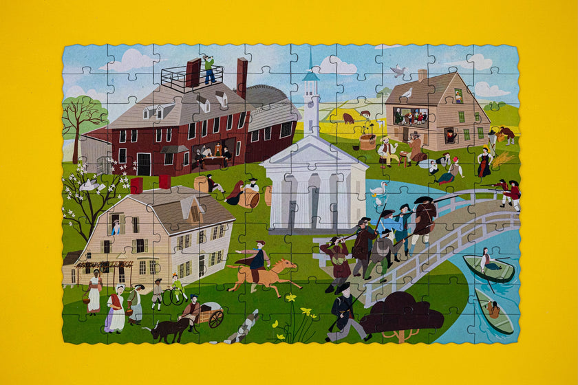 Concord Massachusetts Then & Now Double-Sided Keepsake Puzzle