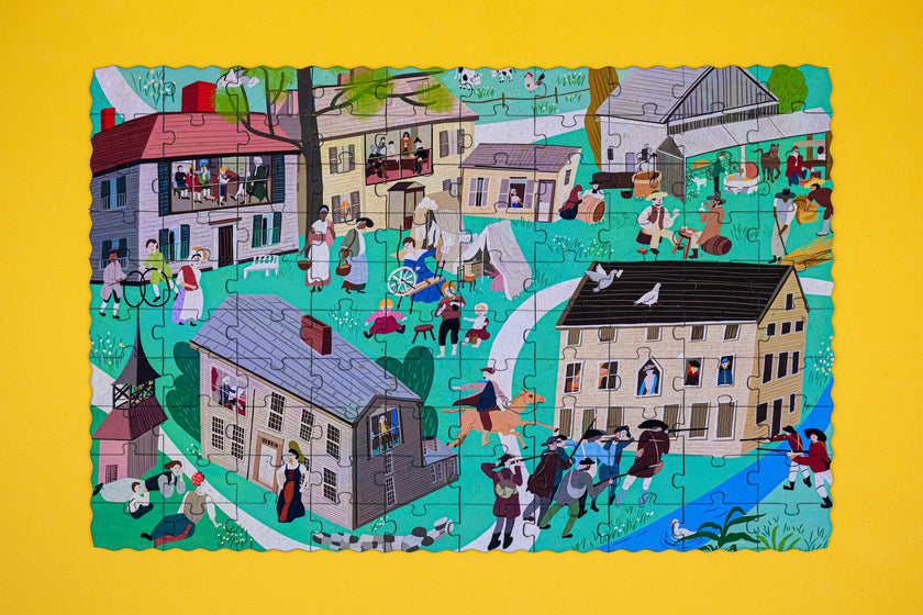 Lexington Massachusetts Then & Now Double-Sided Keepsake Puzzle