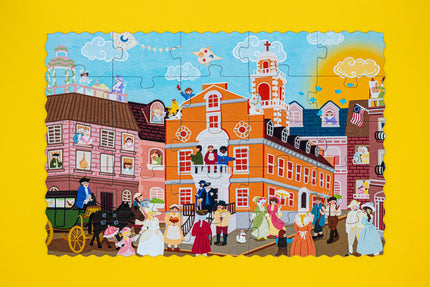 Tiny Historians: Boston Old State House Then & Now Double-Sided Keepsake Puzzle