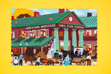 Tiny Historians: Boston Quincy Market Then & Now Double-Sided Jigsaw Puzzle