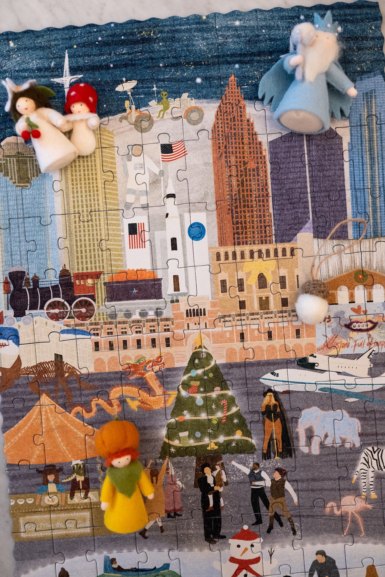 Houston Summer & Winter Double-Sided Keepsake Puzzle