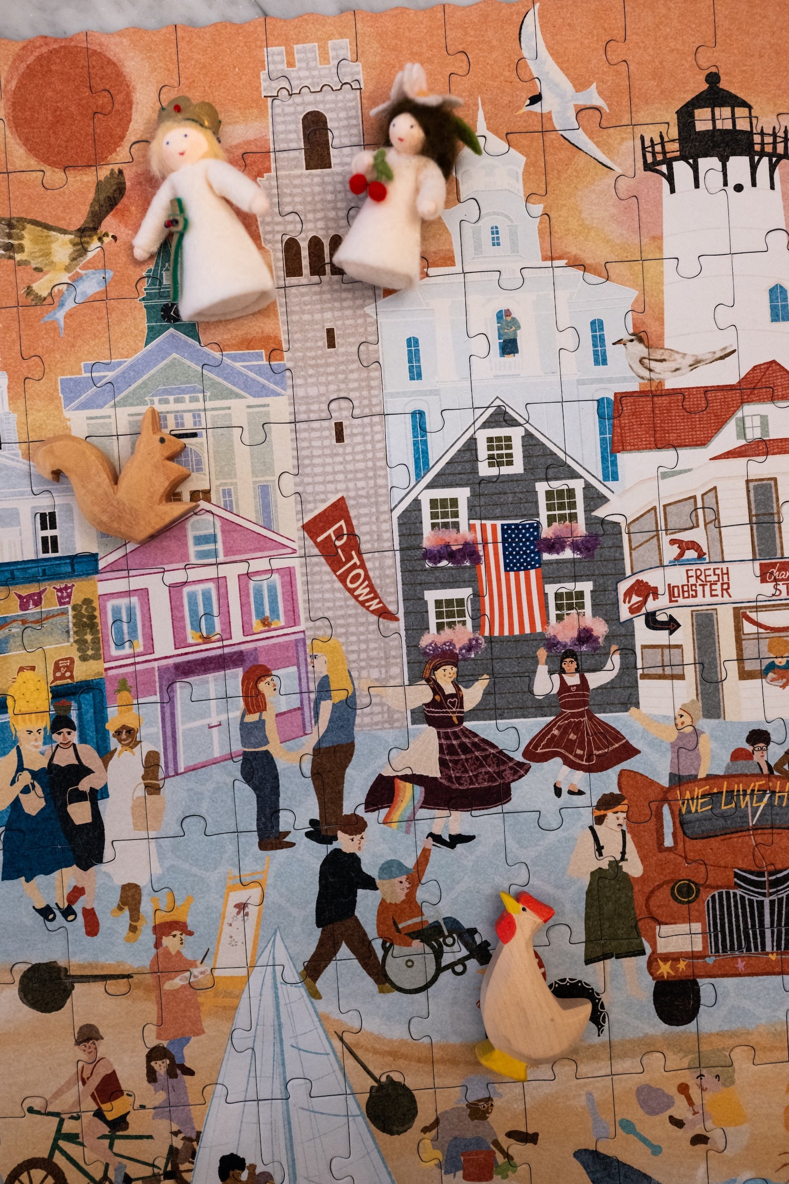 Provincetown Massachusetts Summer & Winter Double-Sided Keepsake Puzzle