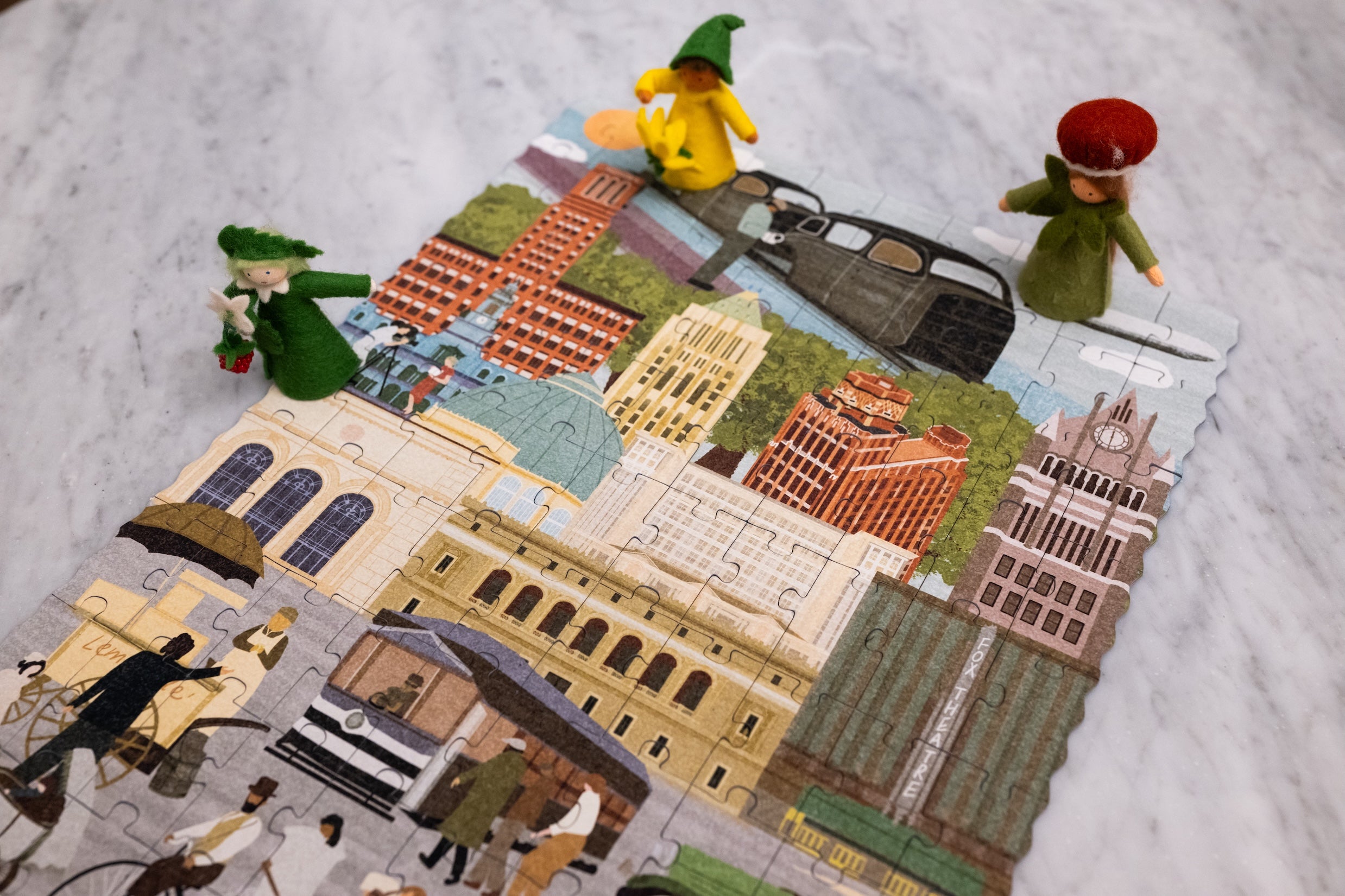 Detroit Then & Now Double-Sided Keepsake Puzzle