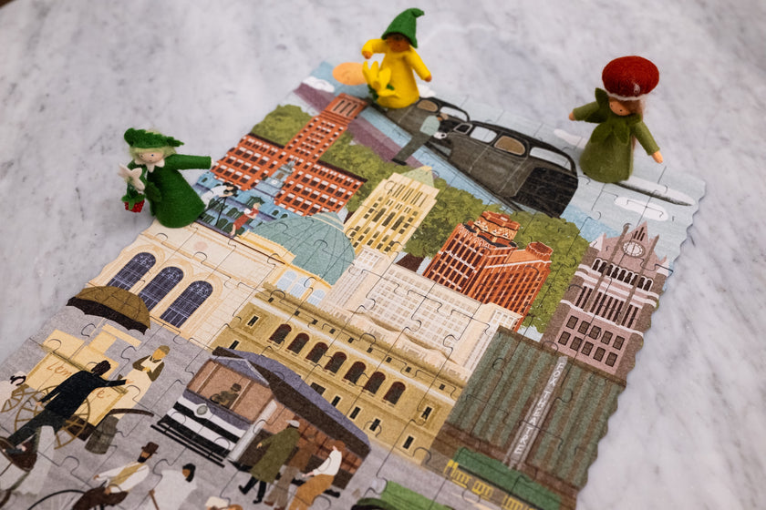 Detroit Then & Now Double-Sided Keepsake Puzzle