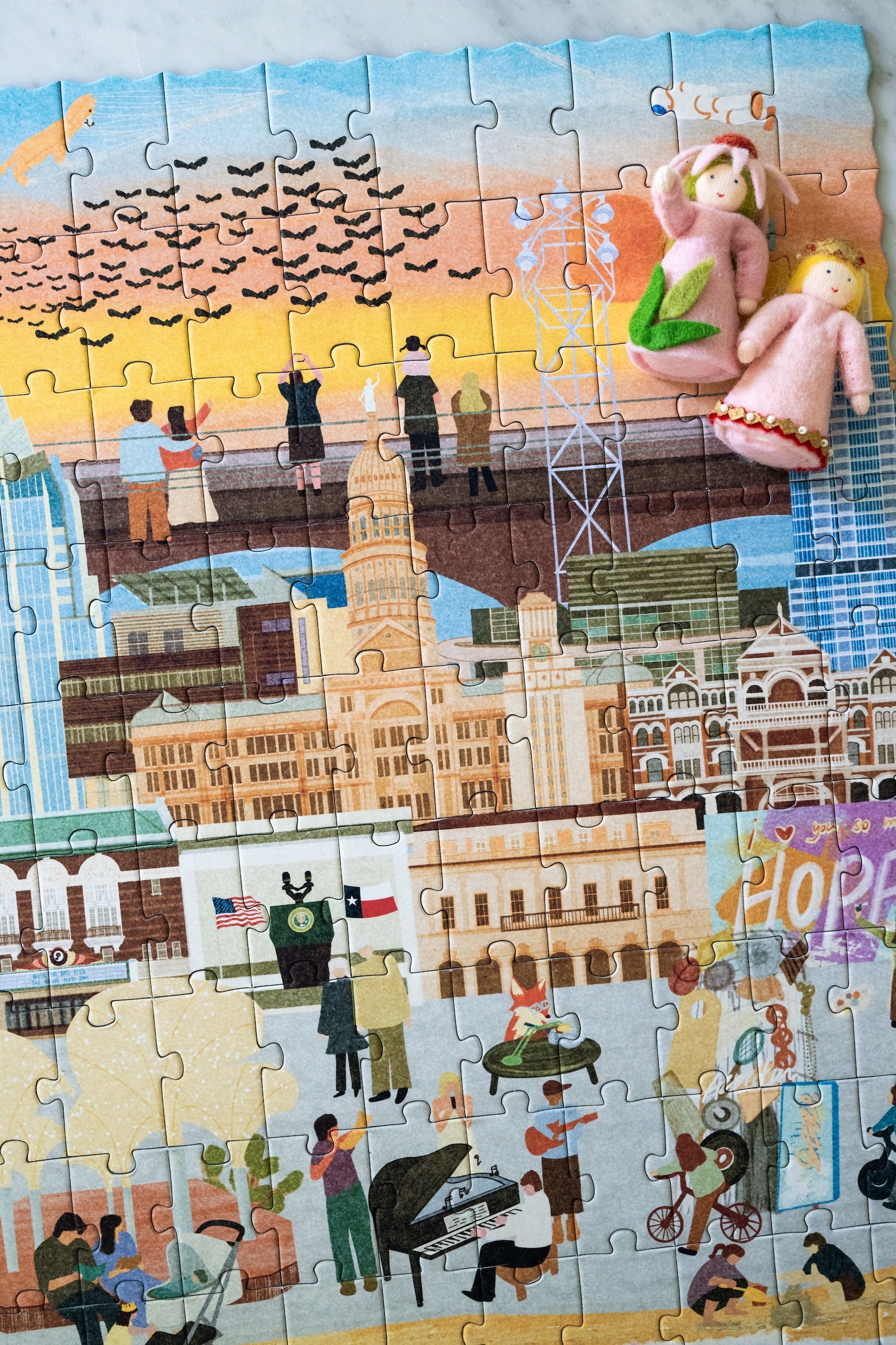Austin Texas Summer & Winter Double-Sided Keepsake Puzzle