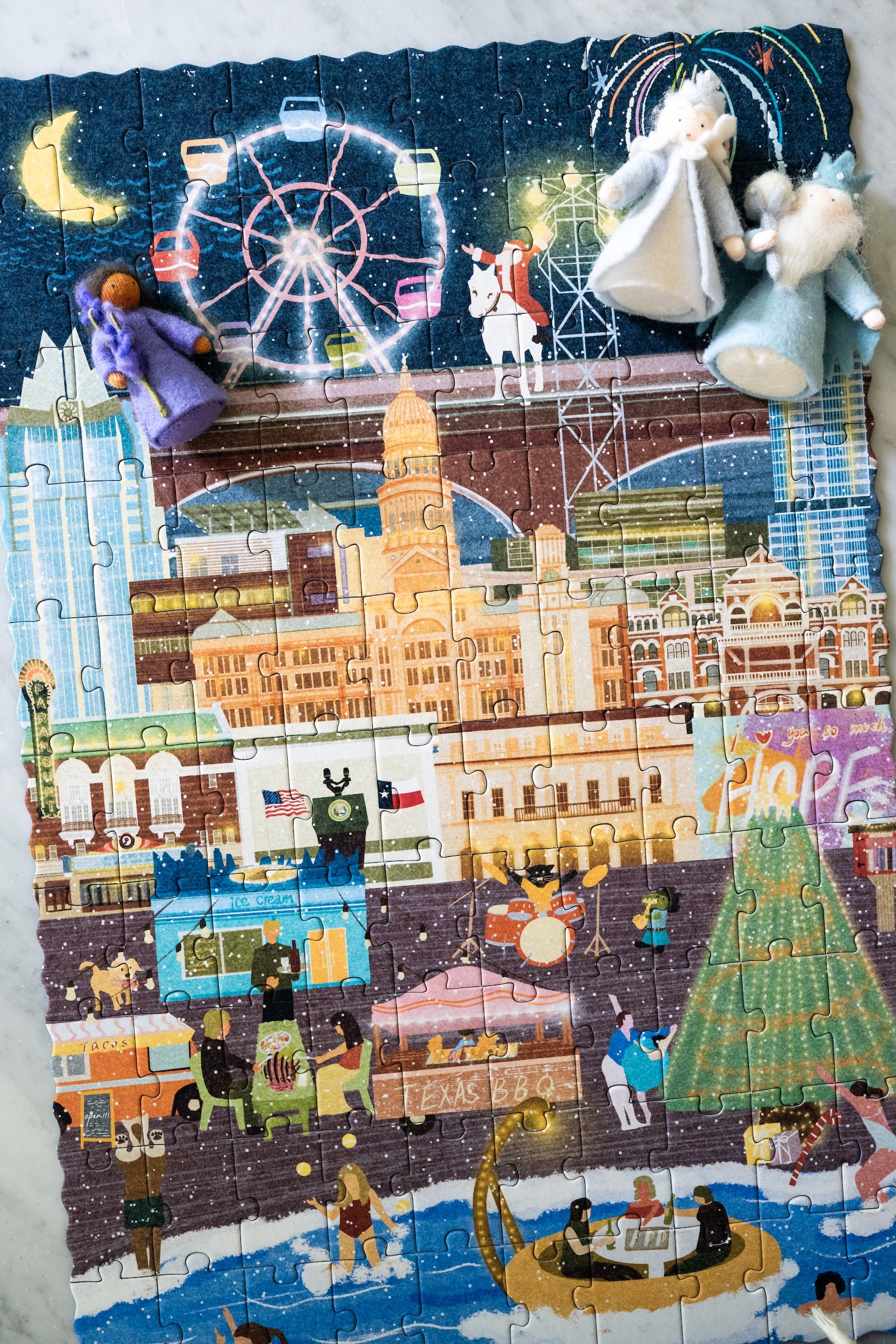 Austin Texas Summer & Winter Double-Sided Keepsake Puzzle