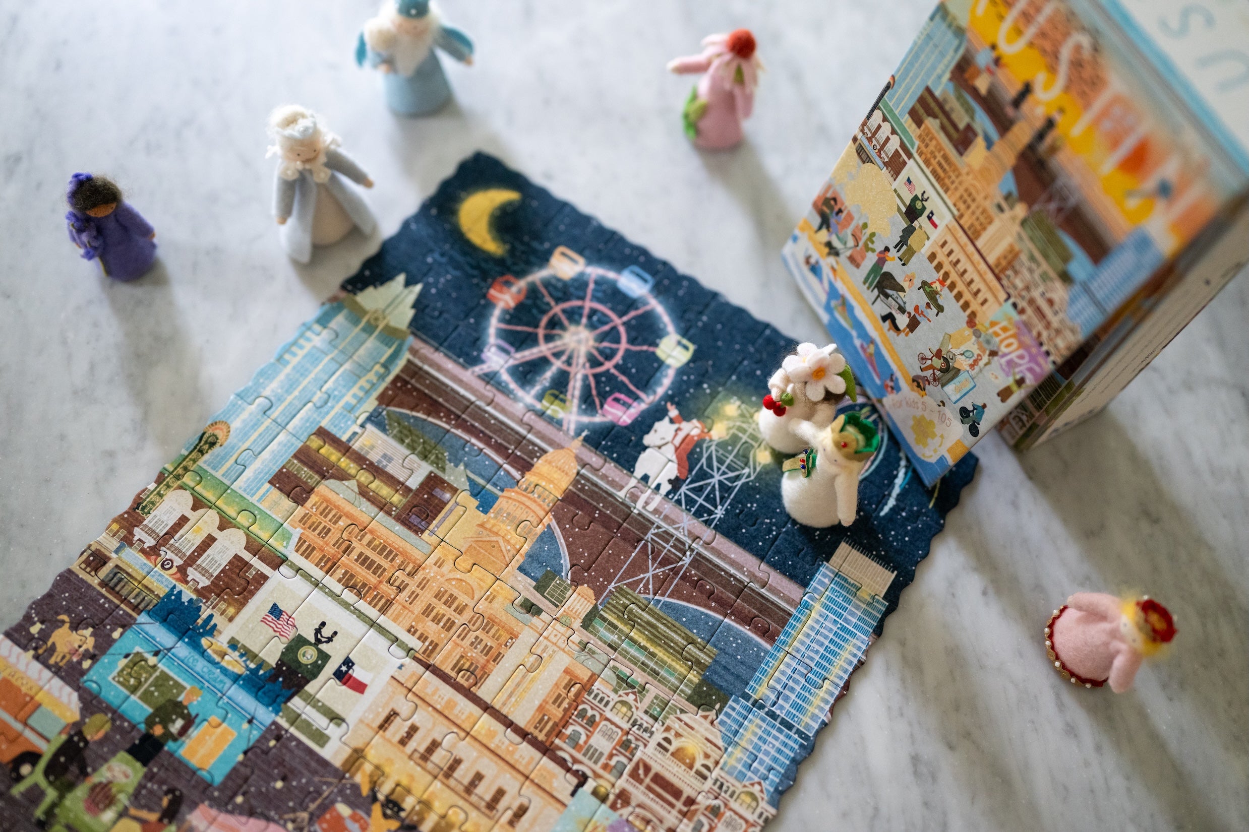 Austin Texas Summer & Winter Double-Sided Keepsake Puzzle