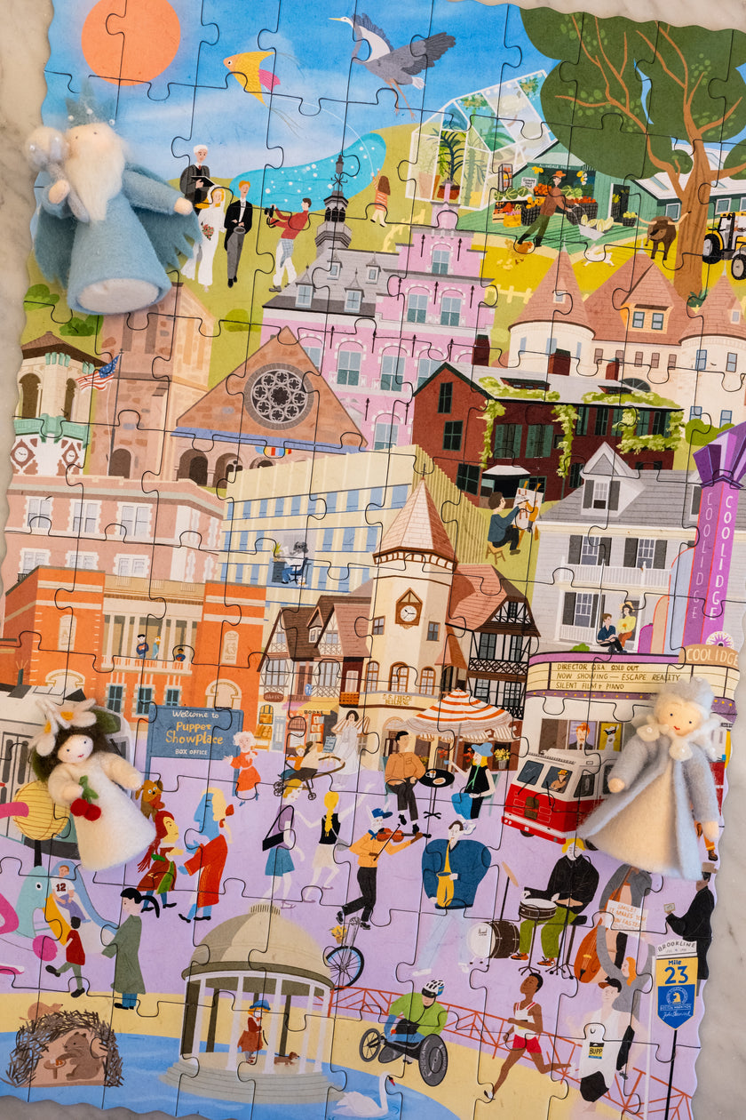 Brookline Massachusetts Then & Now  Double-Sided Keepsake Puzzle