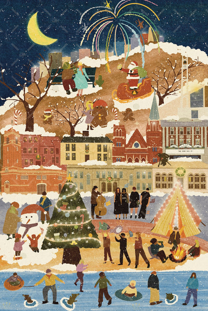 Arlington Massachusetts Day and Night Double-Sided Jigsaw Puzzle