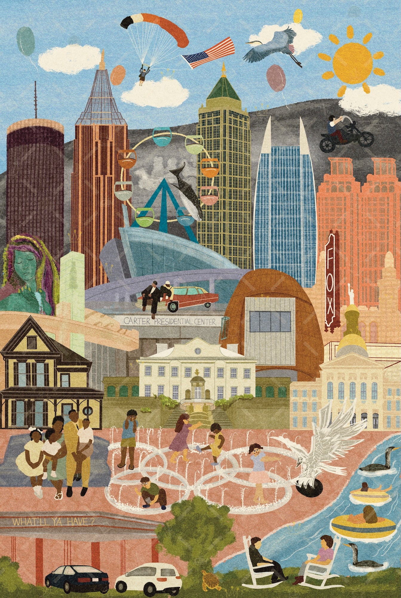 Atlanta Summer and Winter Double-Sided Jigsaw Puzzle