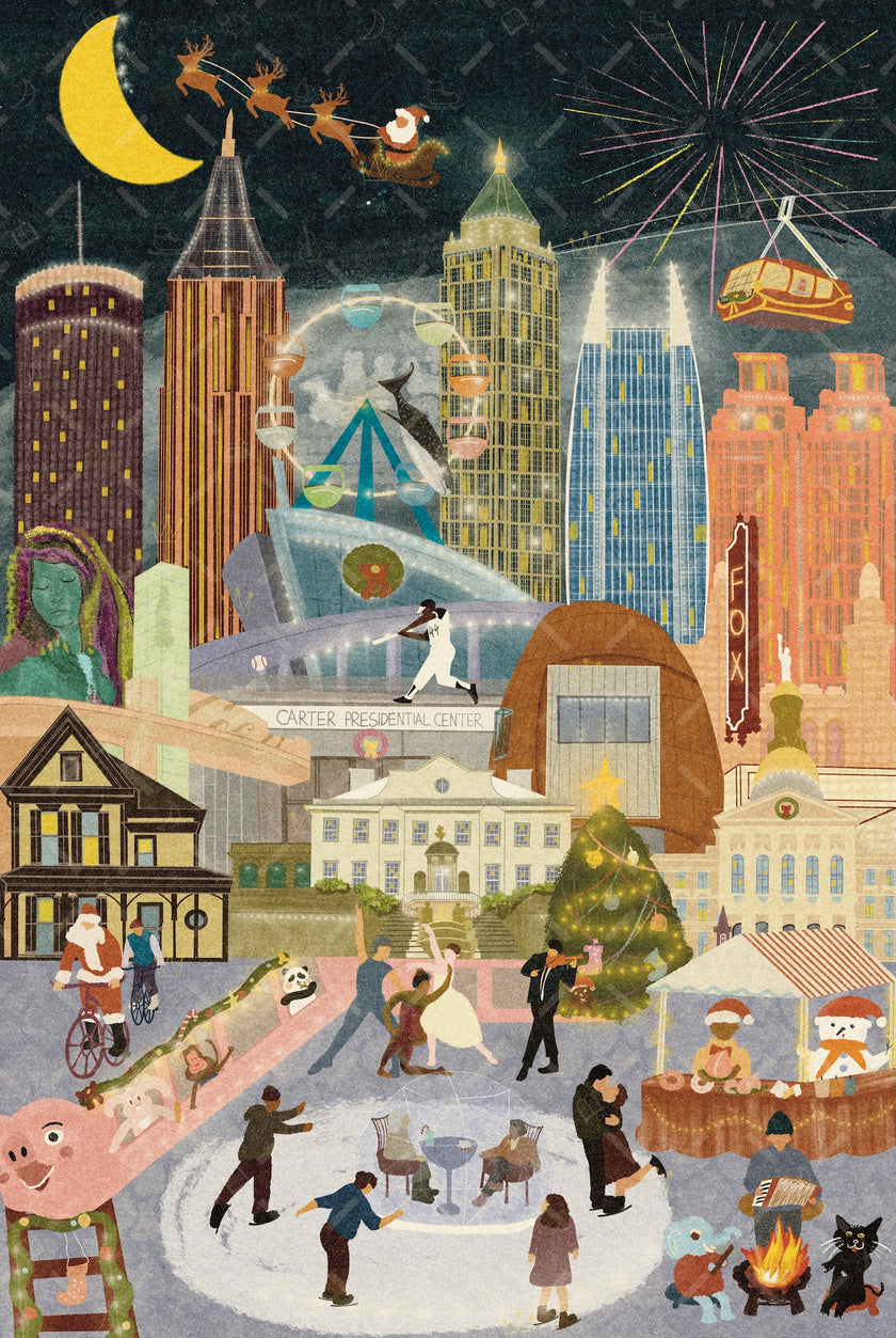 Atlanta Summer and Winter Double-Sided Jigsaw Puzzle