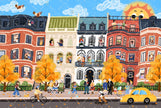 Boston Back Bay Fall and Winter Double-Sided Jigsaw Puzzle