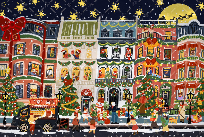 Boston Back Bay Fall and Winter Double-Sided Jigsaw Puzzle