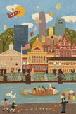 Boston Summer and Winter Double-Sided Jigsaw Puzzle
