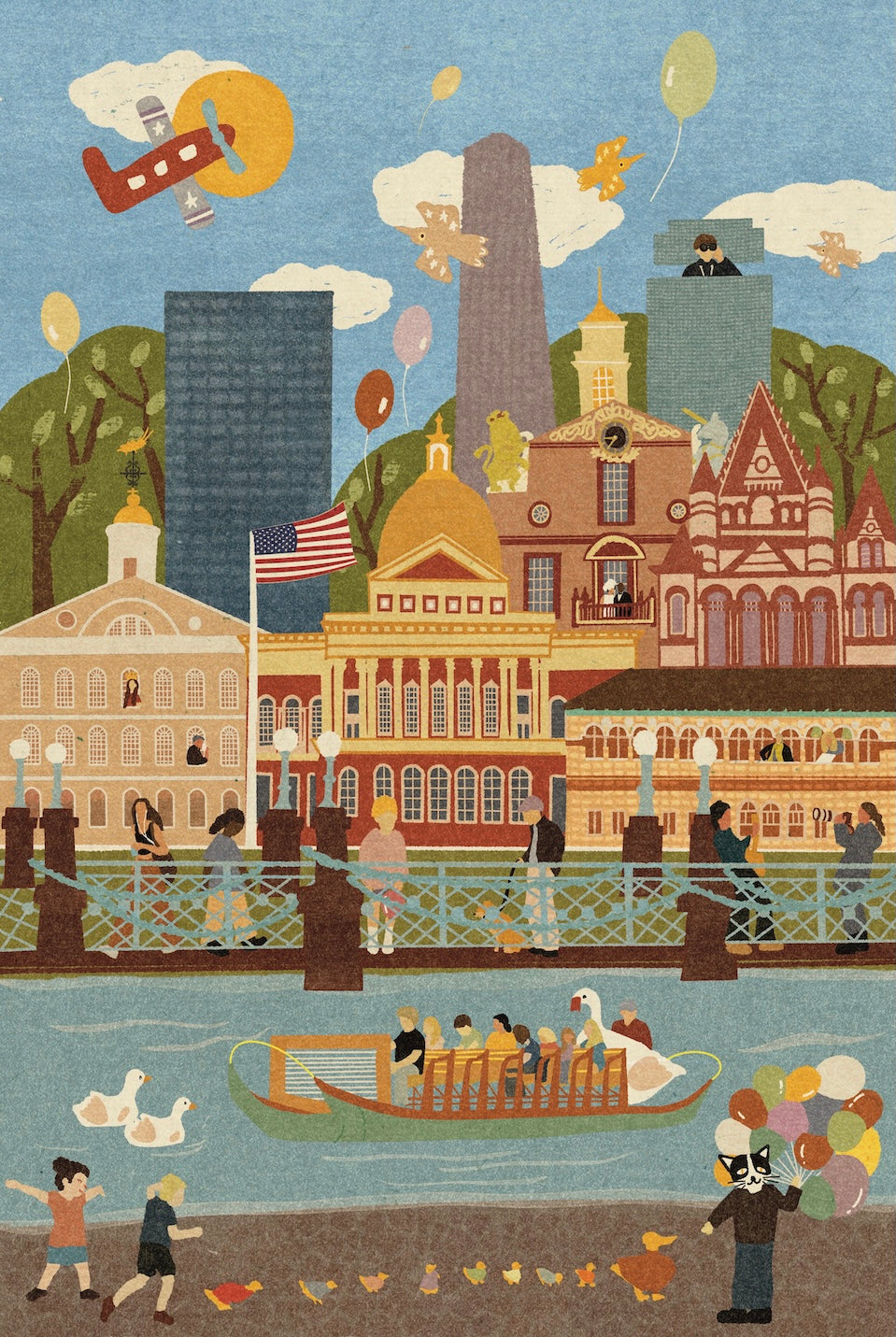 Boston Summer and Winter Double-Sided Jigsaw Puzzle