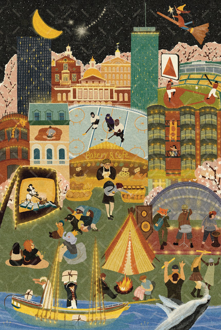 Boston Day and Night Double Sided Jigsaw Puzzle