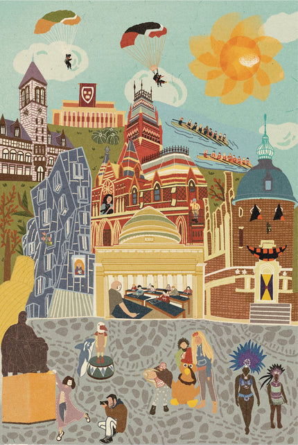 Cambridge Massachusetts Day and Night Double-Sided Jigsaw Puzzle