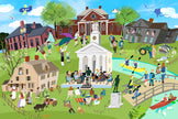 Concord Massachusetts Then and Now Double-Sided Jigsaw Puzzle
