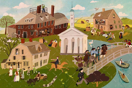Concord Massachusetts Then and Now Double-Sided Jigsaw Puzzle