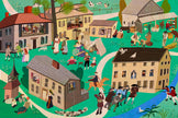 Lexington Massachusetts Then and Now Double-Sided Jigsaw Puzzle