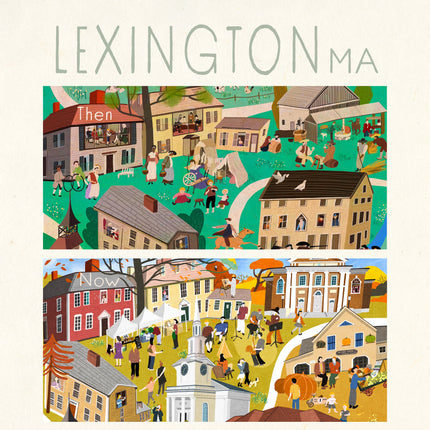 Lexington Massachusetts Then & Now Double-Sided Keepsake Puzzle